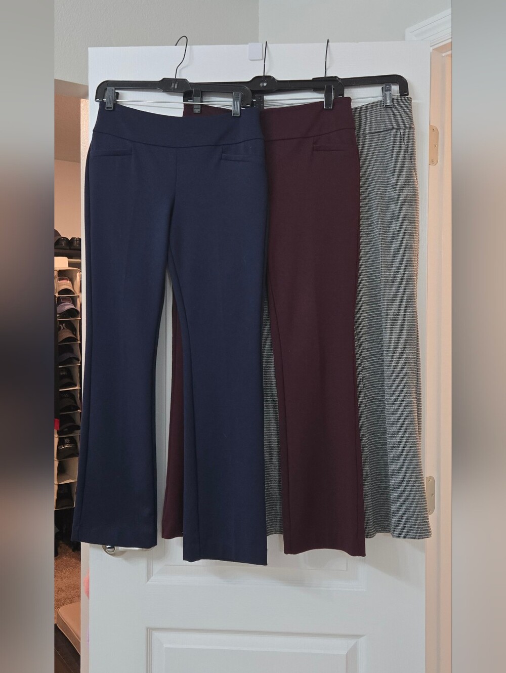 New York & Company Ponte Bootcut Pants - Navy, Burgundy & Houndstooth